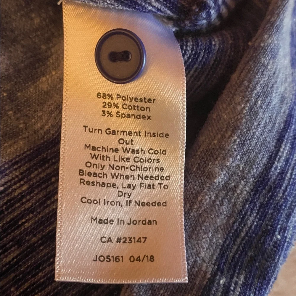 T by Talbots Navy and Heather Blue Striped Knit Top - Picture 3 of 10